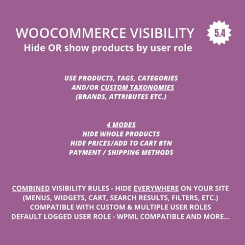 WooCommerce Hide Products, Categories, Prices, Payment and Shipping by User Role