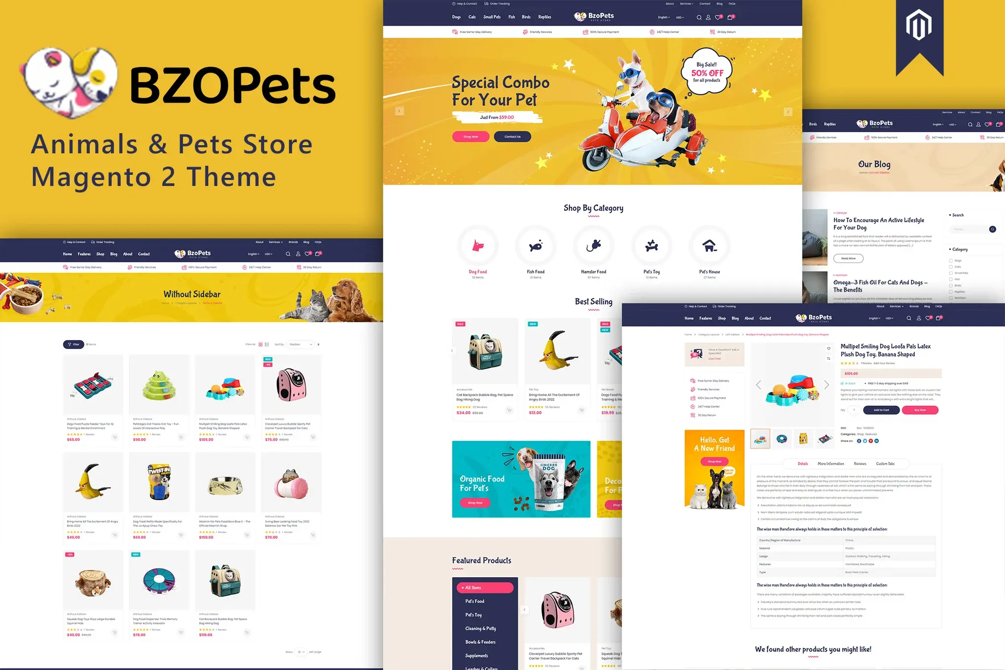 BzoPets - Animals & Pets Store Magento 2 Theme