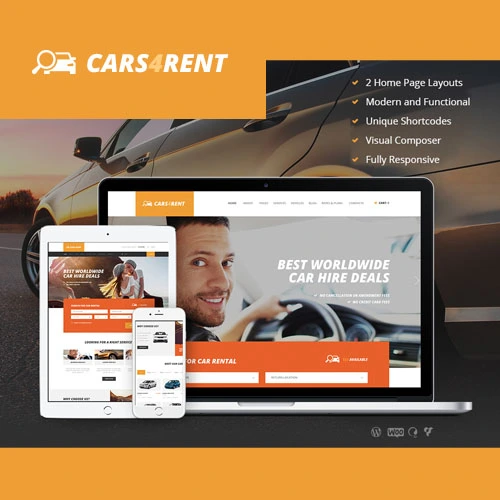 Cars4Rent Auto Rental & Taxi Service WordPress Theme + RTL