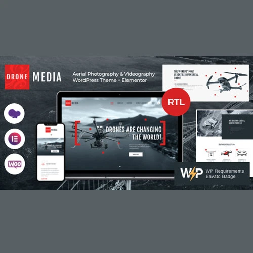 Drone Media Aerial Photography & Videography WordPress Theme + Elementor