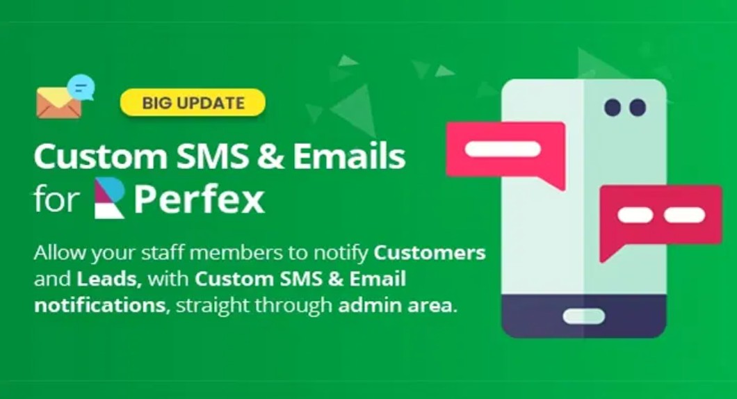 Custom SMS & Email Notifications module for Perfex CRM