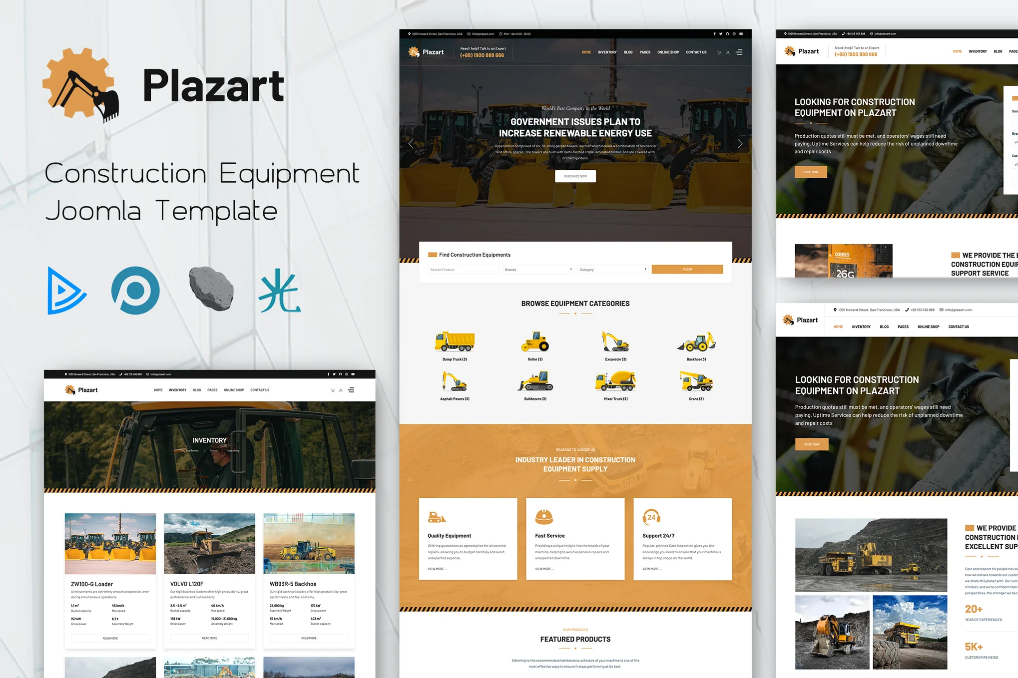 Plazart - Construction Equipment Joomla Template