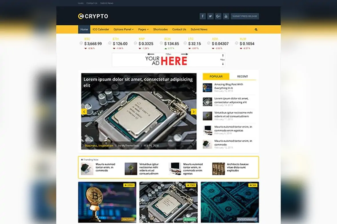 MyThemeShop Crypto Bitcoin & Cryptocurrency WordPress Theme