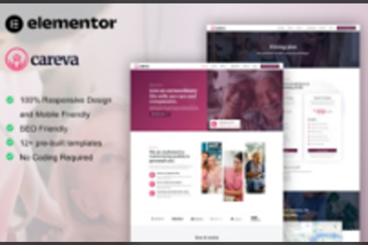 Careva – Senior Care Services Elementor Pro Template Kit August 1, 2025