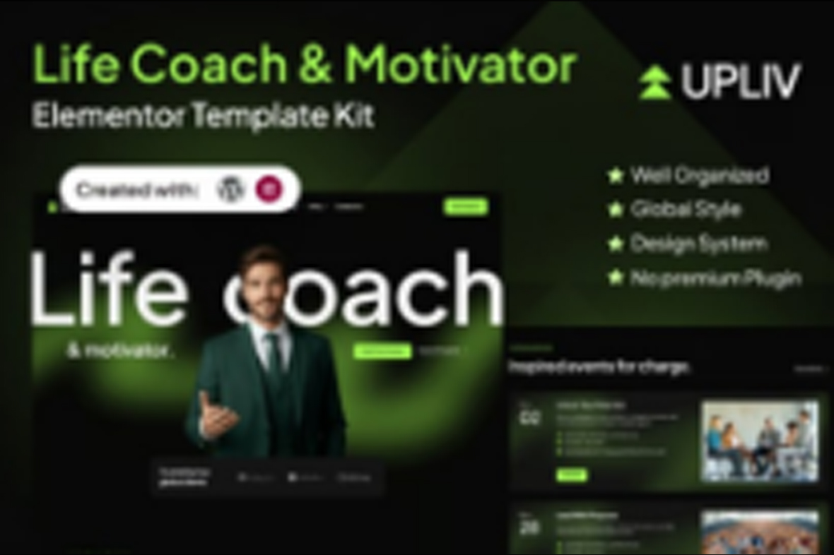 Upliv – Life Coach and Motivator Elementor Template Kit November 12, 2025