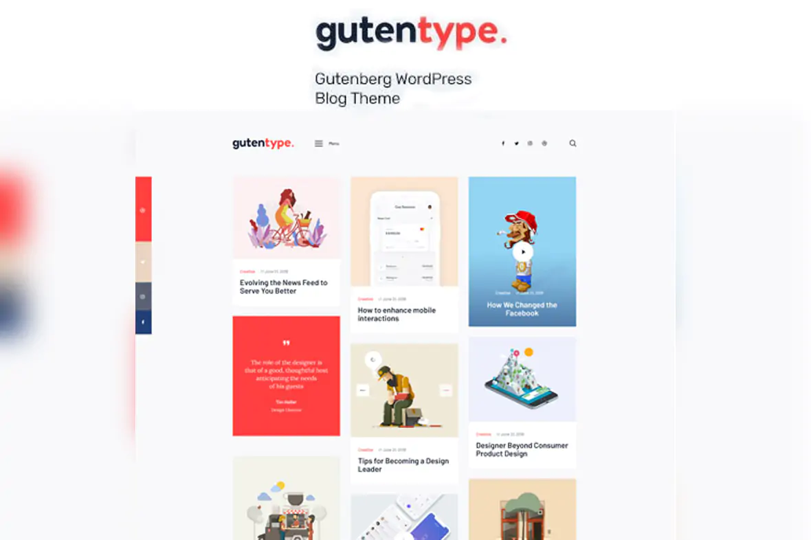 Gutentype 100% Gutenberg WordPress Theme for Modern Blog