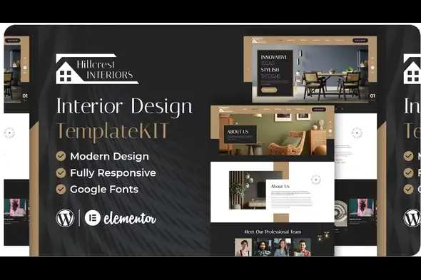 Hillcrest – Interior Design Elementor Template Kit