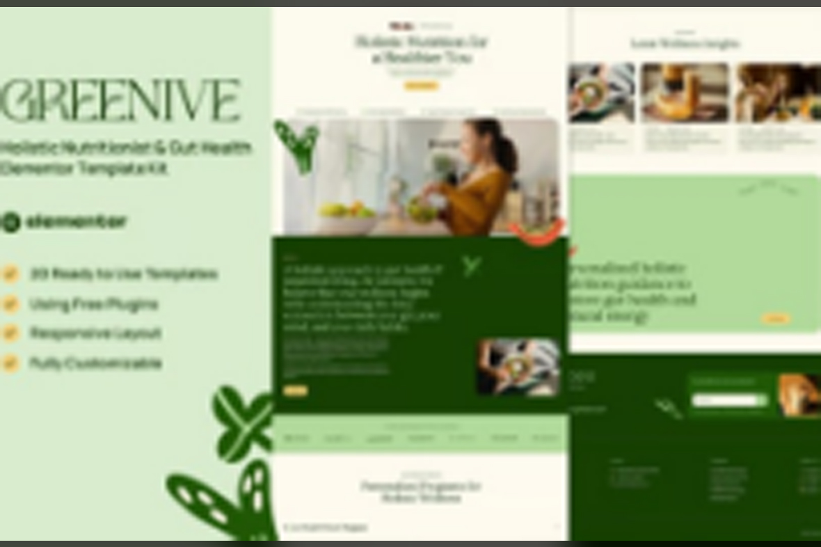 Greenive – Holistic Nutritionist and Gut Health Elementor Template Kit November 24, 2025