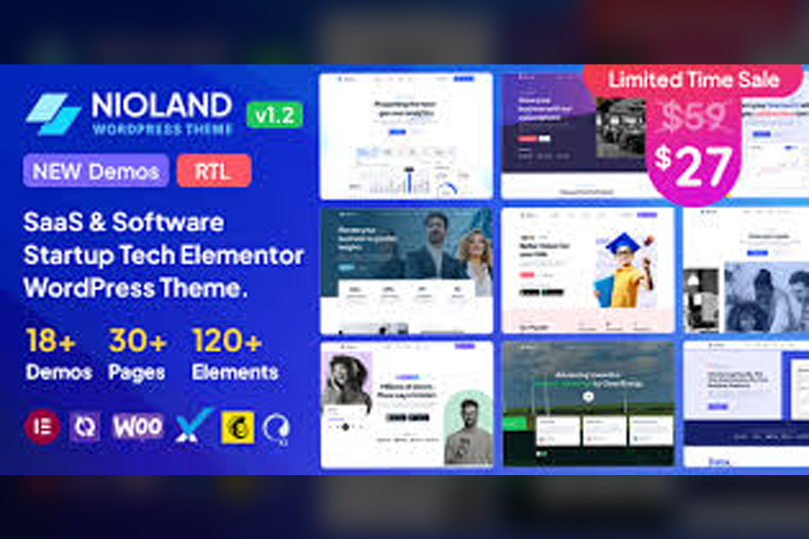 Nioland – SaaS and Software Startup Tech WordPress Theme v1.3.3