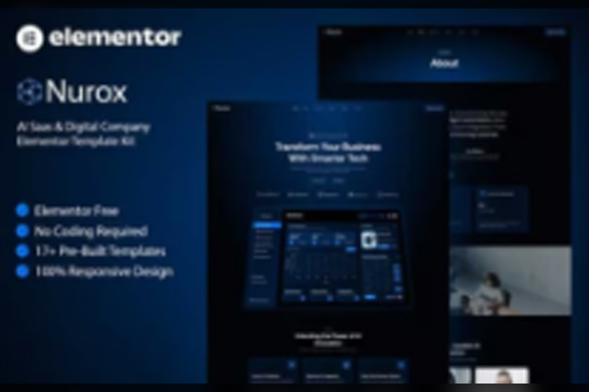 Nurox – AI Saas amd Digital Company Elementor Template Kit July 28, 2025