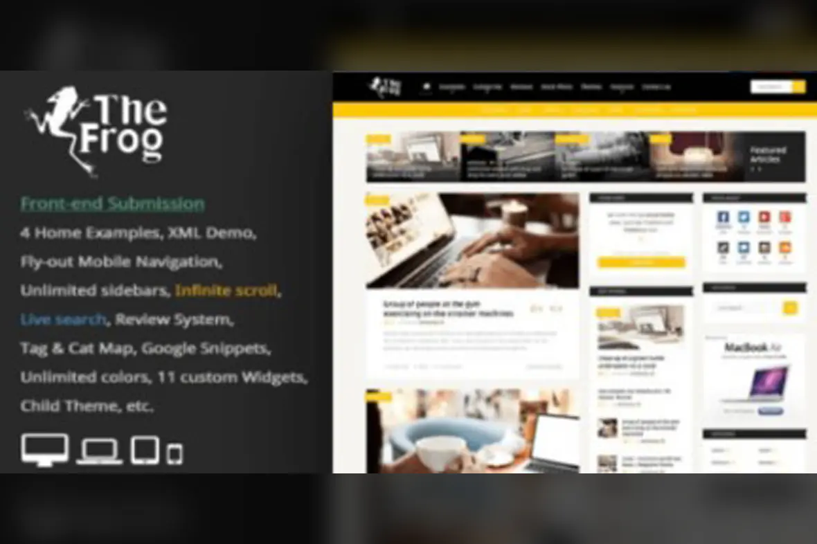 The Frog – Creative News Blog Magazine and Front-end Submission WP Theme v4.6