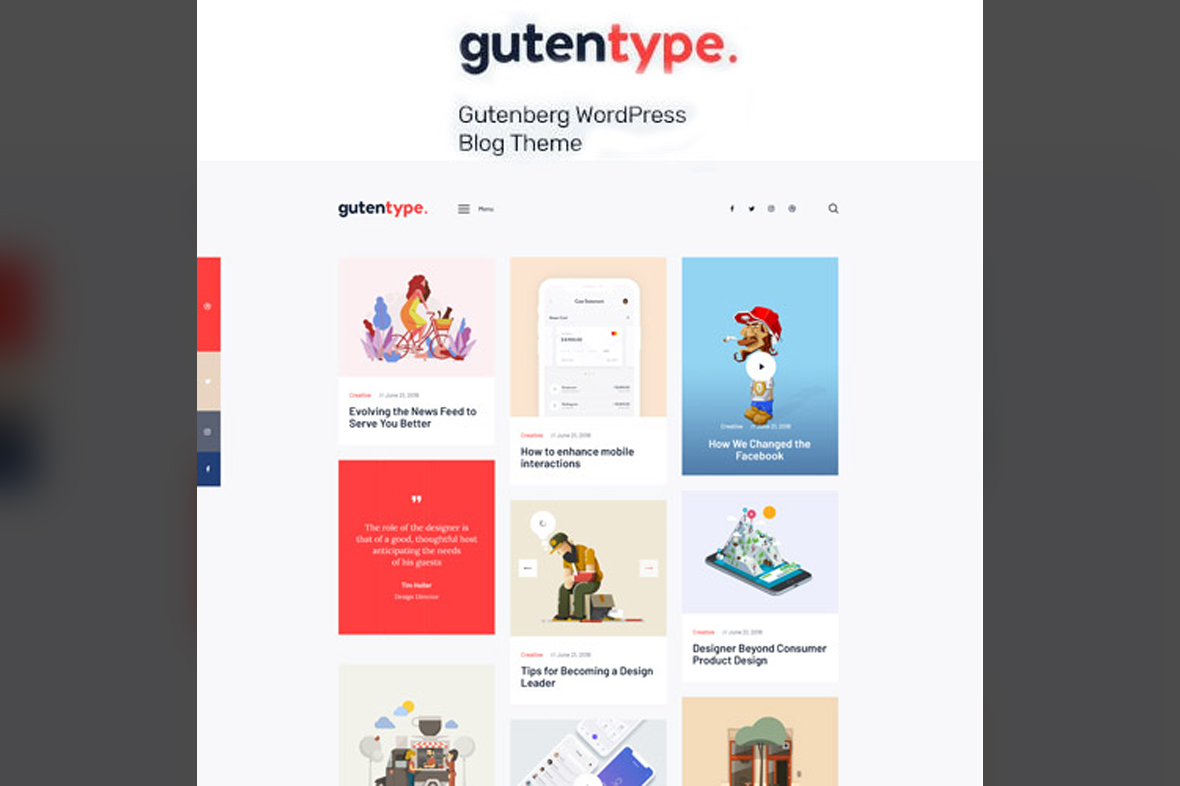 Gutentype 100% Gutenberg WordPress Theme for Modern Blog v2.1.11
