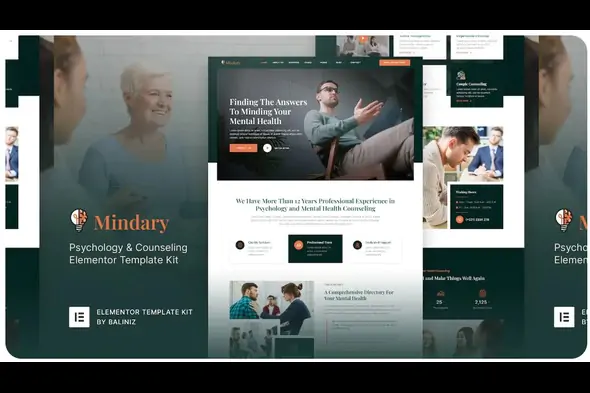 Mindary – Psychology & Counseling Elementor Template Kit