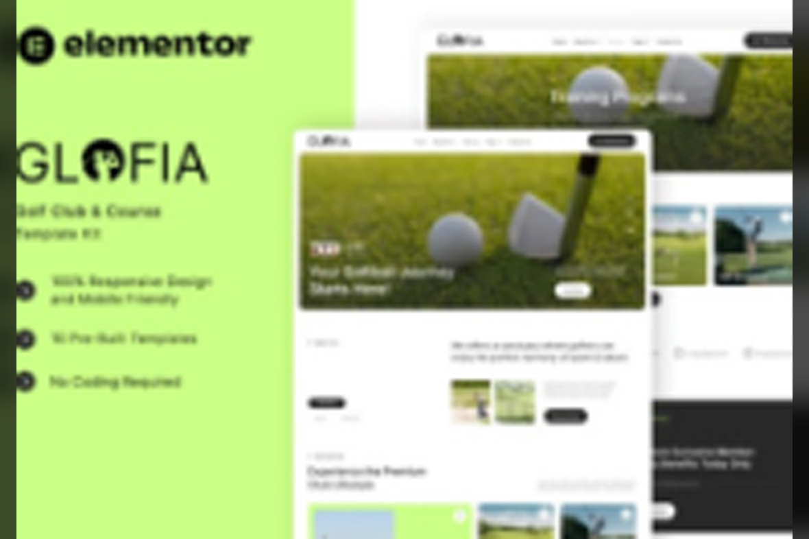 Glofia – Golf Club and Course Elementor Template Kit May 17, 2025