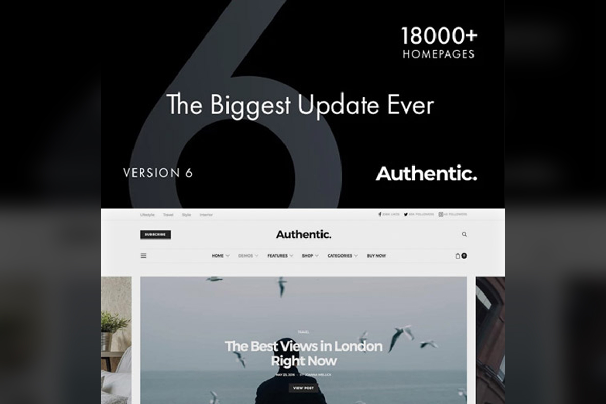 Authentic – Lifestyle Blog & Magazine WordPress Theme v7.2.5