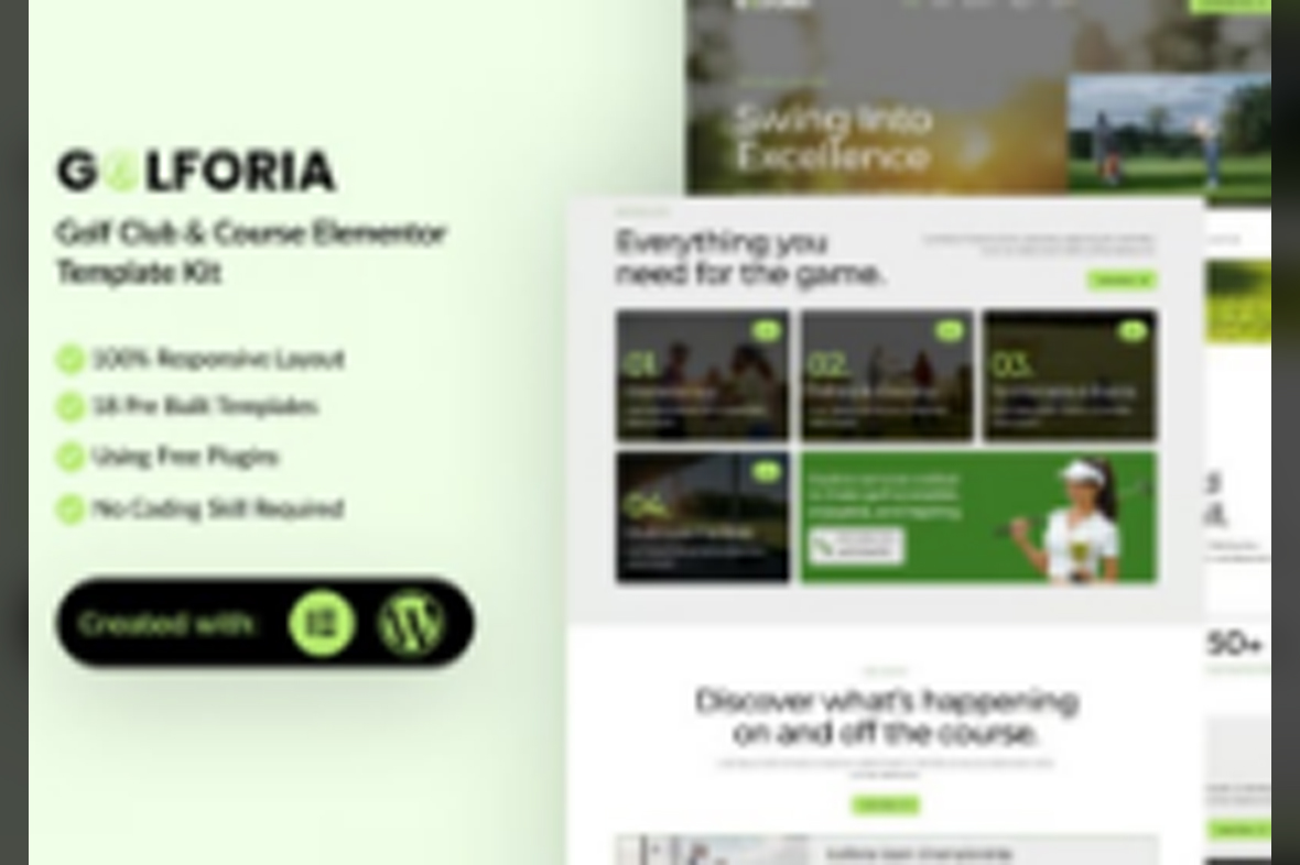 Golforia – Golf Club and Course Elementor Template Kit October 7, 2025
