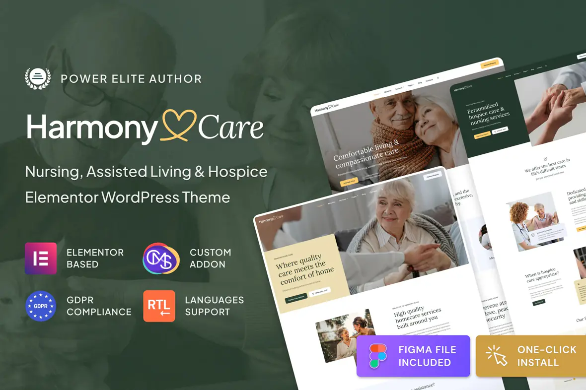 Harmony Care - Private Nursing & Senior Care Theme