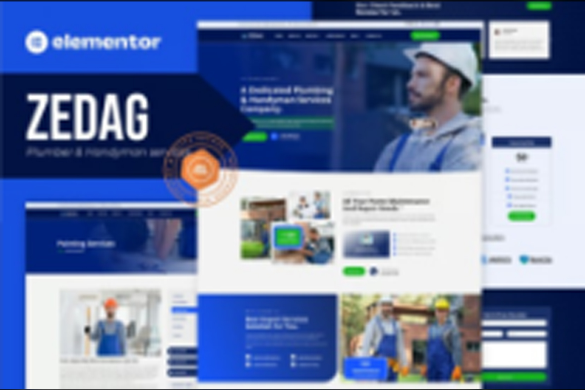 Zedag – Plumber and Handyman Services Elementor Pro Template Kit August 1, 2025