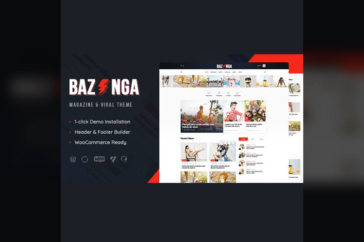 Bazinga Modern Magazine & Viral Blog WordPress Theme v1.1.9
