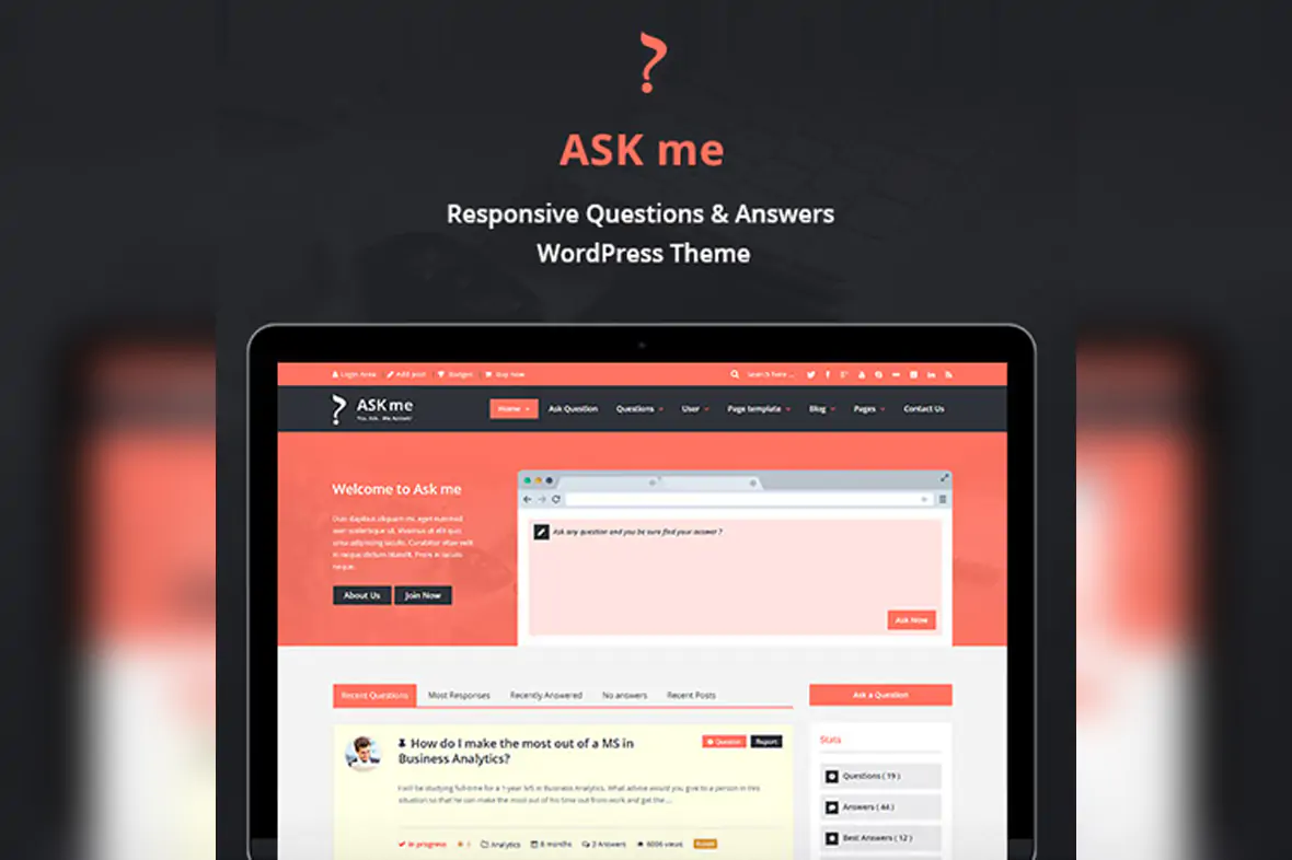 Ask Me – Responsive Questions & Answers WordPress