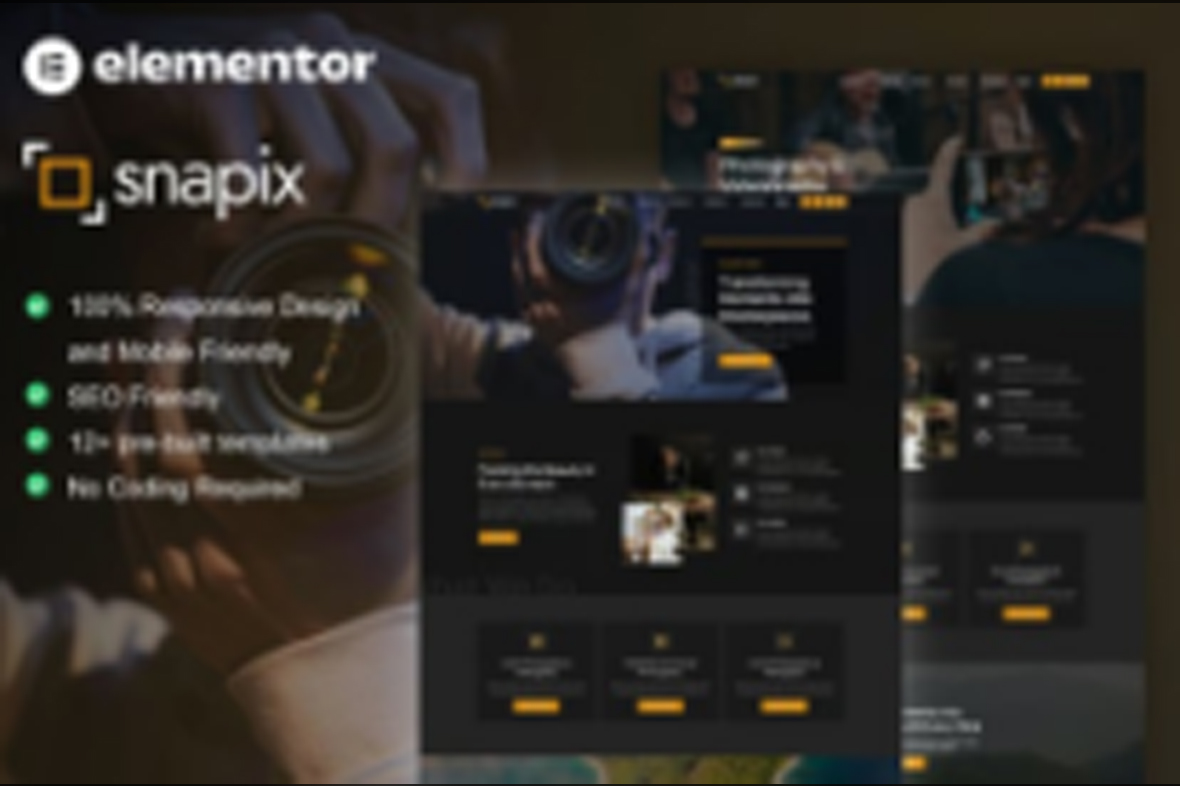 Snapix – Photography and Videography Services Elementor Template Kit May 26, 2025