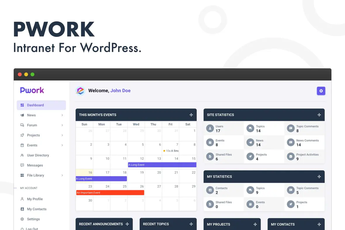 Pwork - Intranet For WordPress