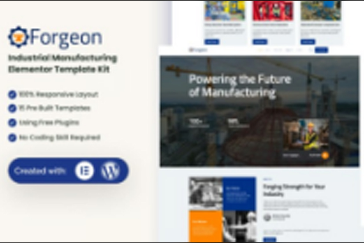 Forgeon – Industrial and Manufacturing Elementor Template Kit December 1, 2025