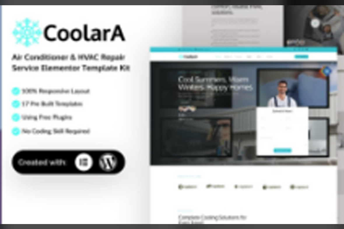 Coolara – Air Conditioner and HVAC Repair Service Elementor Template Kit October 4, 2025