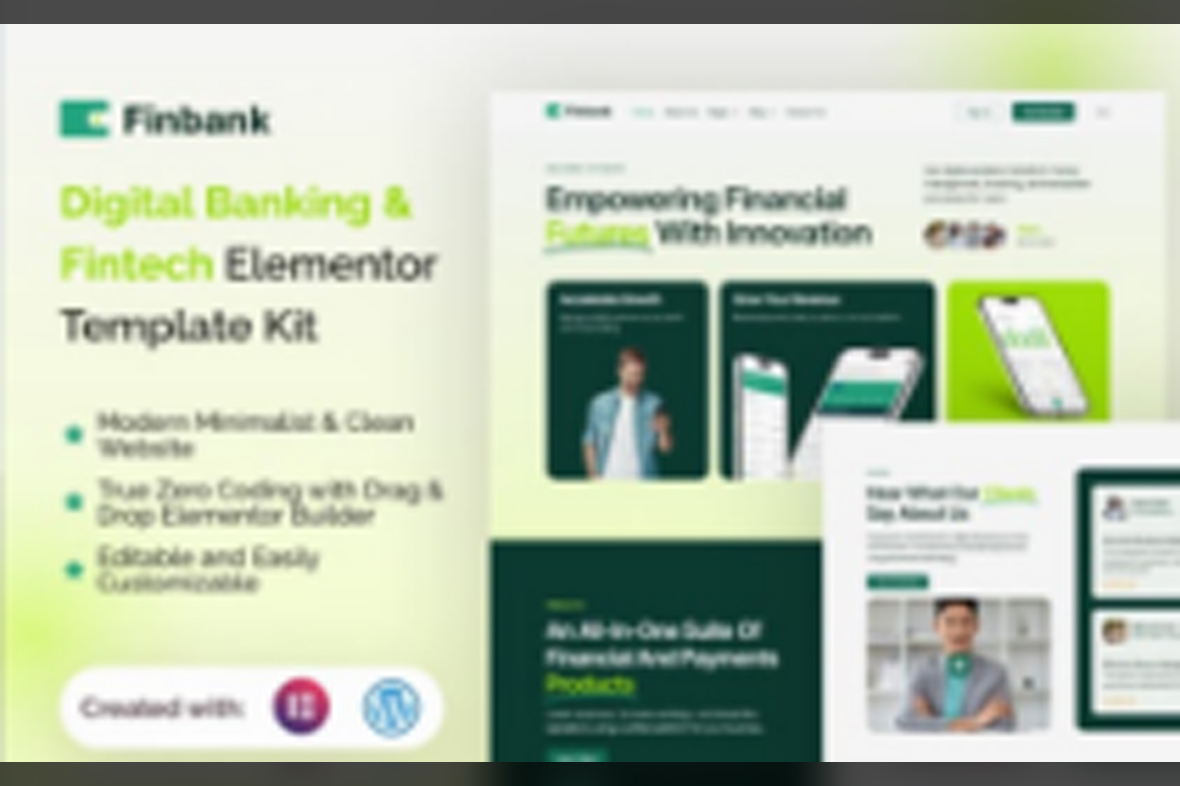 Finbank – Digital Banking and Fintech Elementor Template Kit September 10, 2025