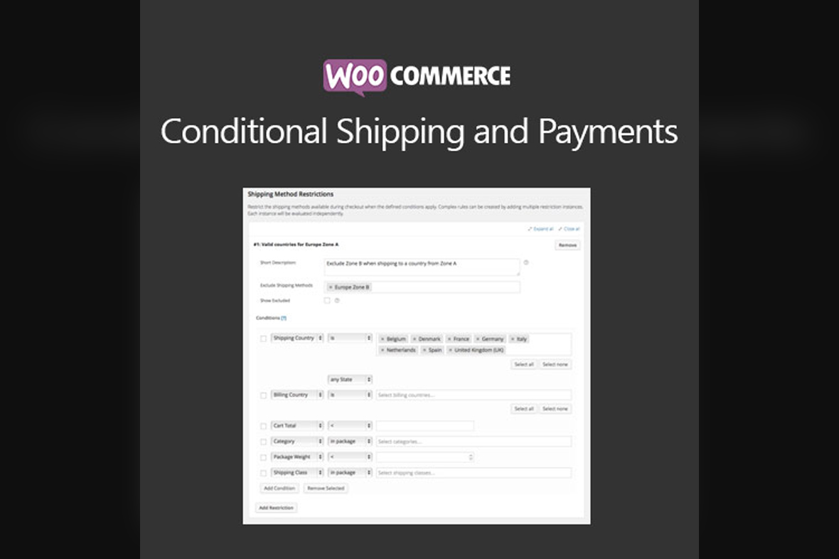 WooCommerce Conditional Shipping and Payments v3.0.3