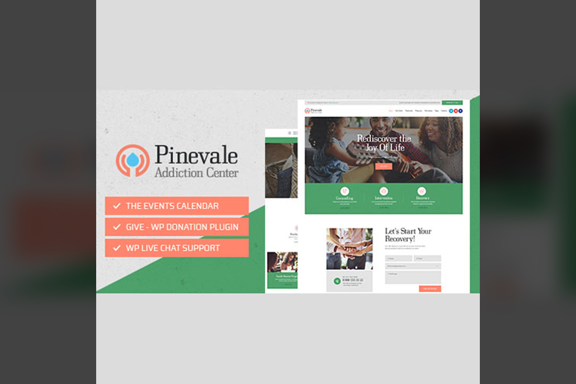 Pinevale | Addiction Recovery and Rehabilitation Center WordPress Theme v1.0.15