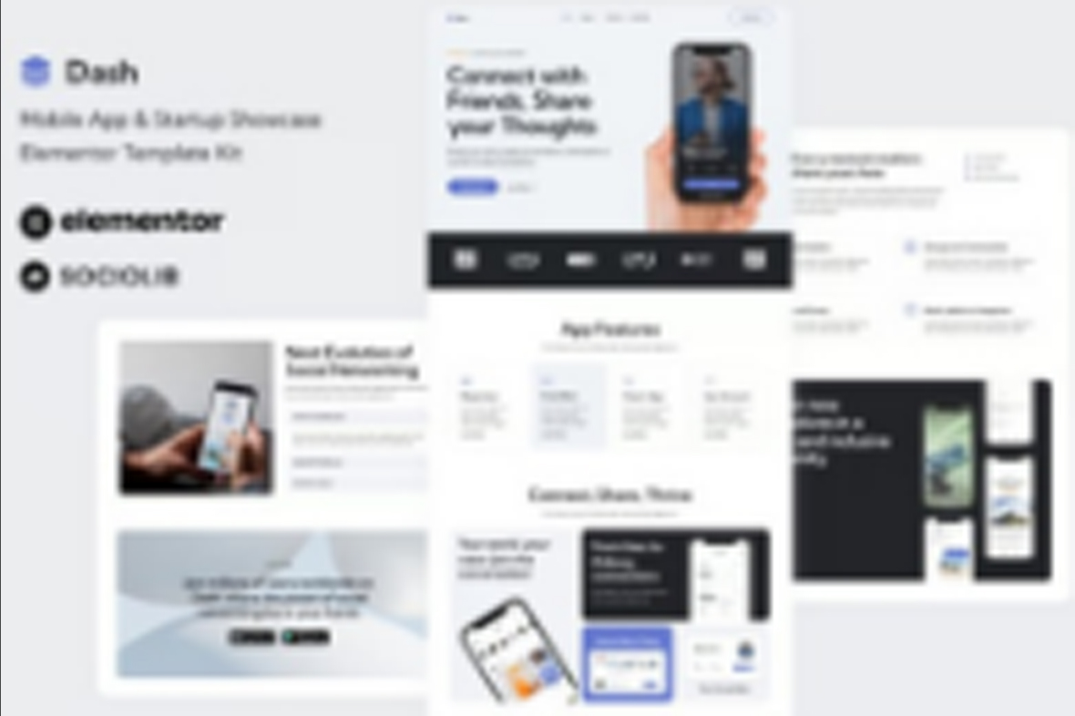 Dash – Mobile App and Startup Showcase Elementor Template Kit September 10, 2025