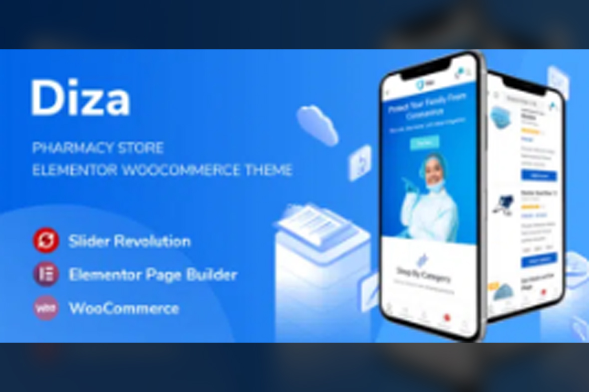 Diza Pharmacy Store Elementor WooCommerce Theme v1.3.12