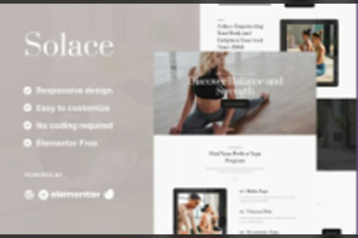 Solace – Yoga Teacher and Studio Elementor Template Kit May 26, 2025