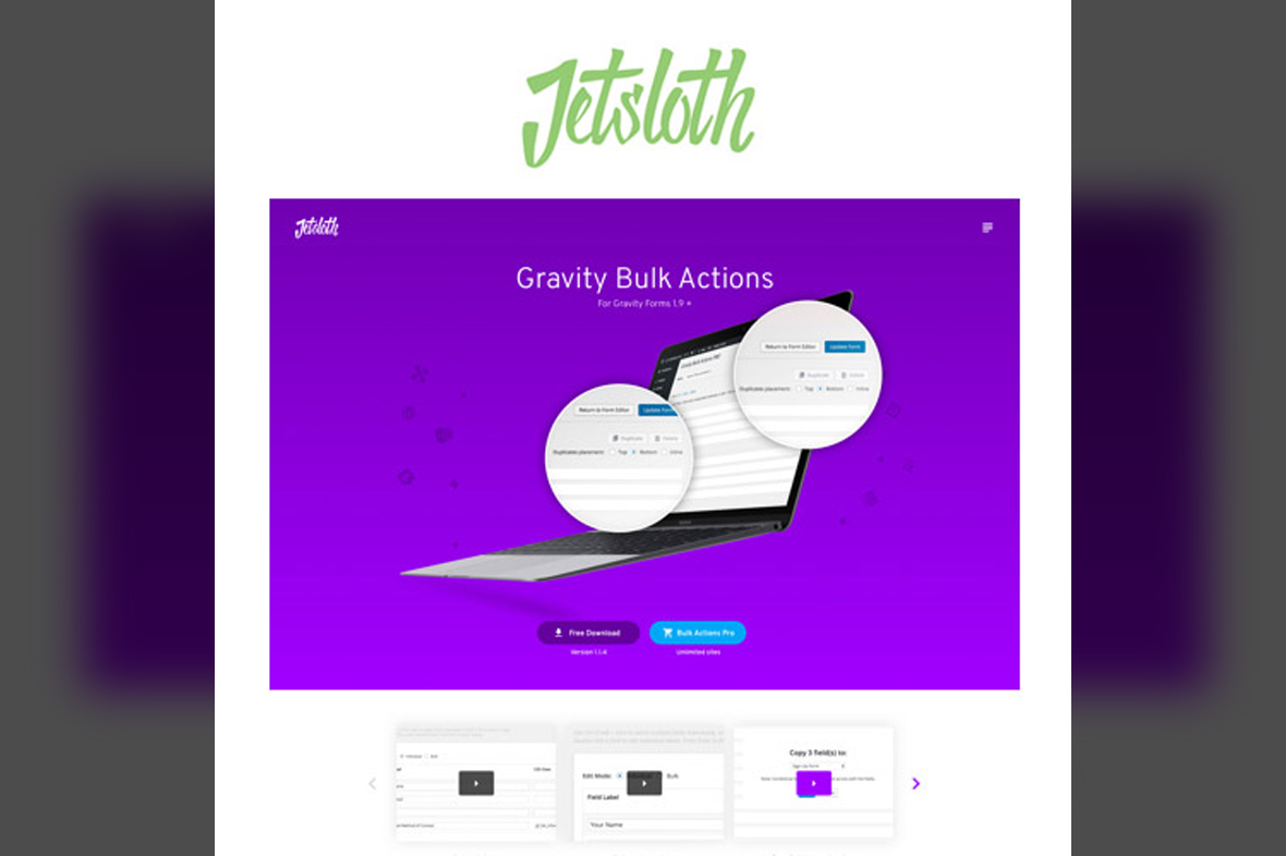 Jetsloth – Gravity Forms Bulk Actions Pro v1.4.1