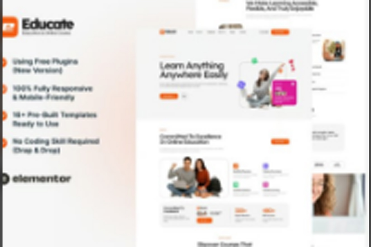 Educate – eLearning and Course Elementor Template Kit October 11, 2025