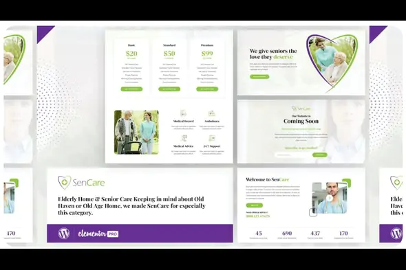 SenCare – Template Designed Specifically for Senior Care Services.