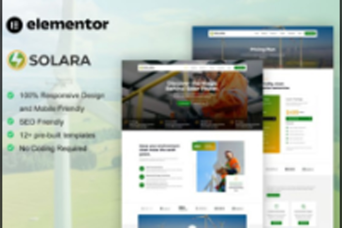 Solara – Solar Panel and Renewable Energy Elementor Template Kit July 9, 2025
