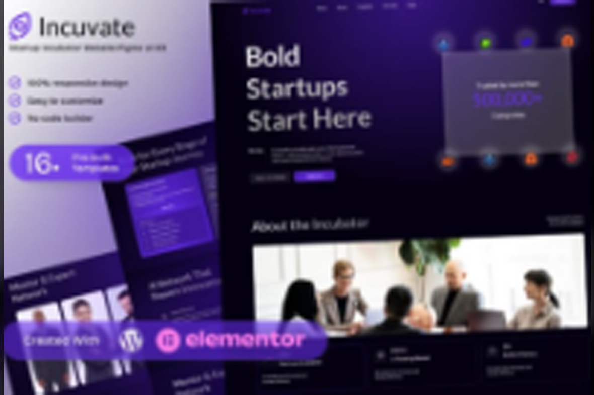 Incuvate – Startup Incubator Elementor Template Kit July 10, 2025
