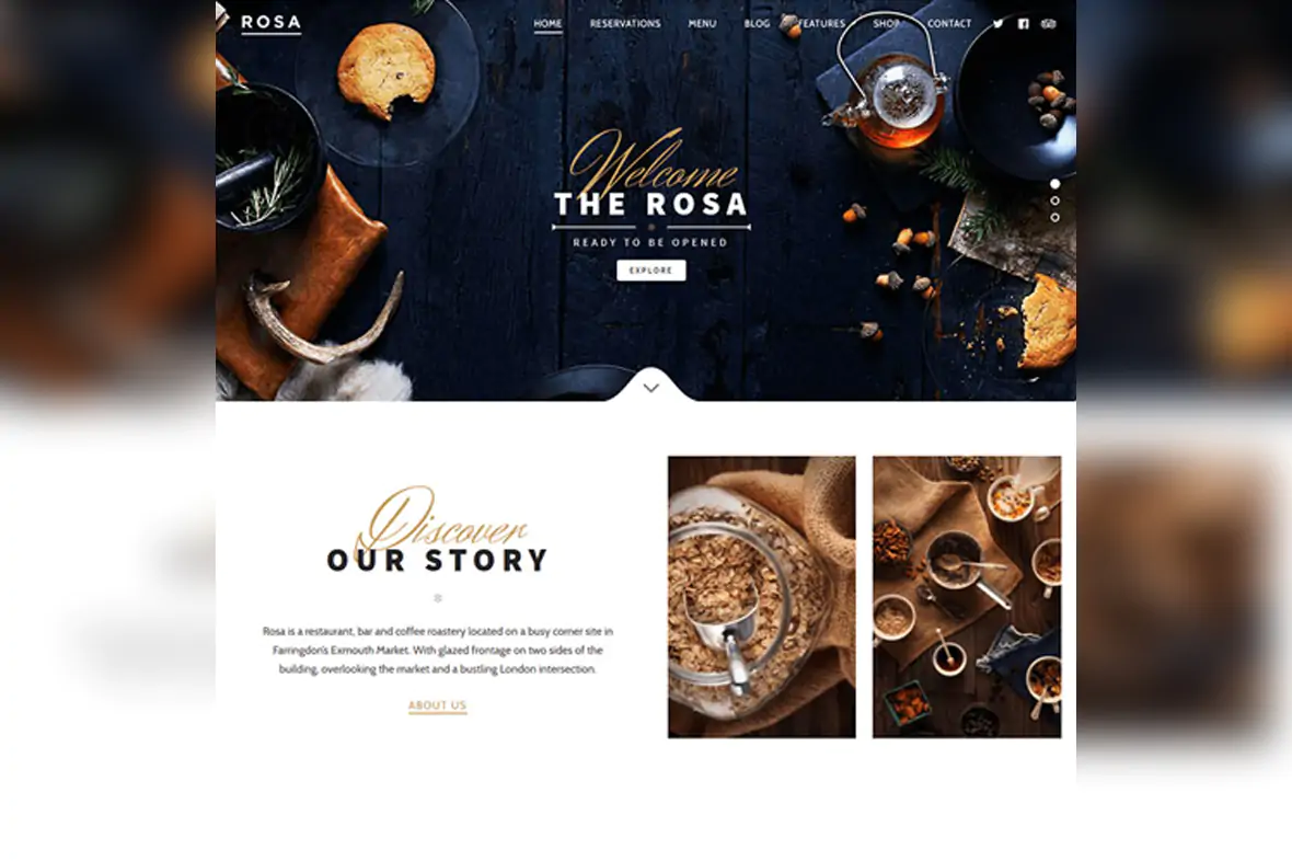 ROSA – An Exquisite Restaurant WordPress Theme