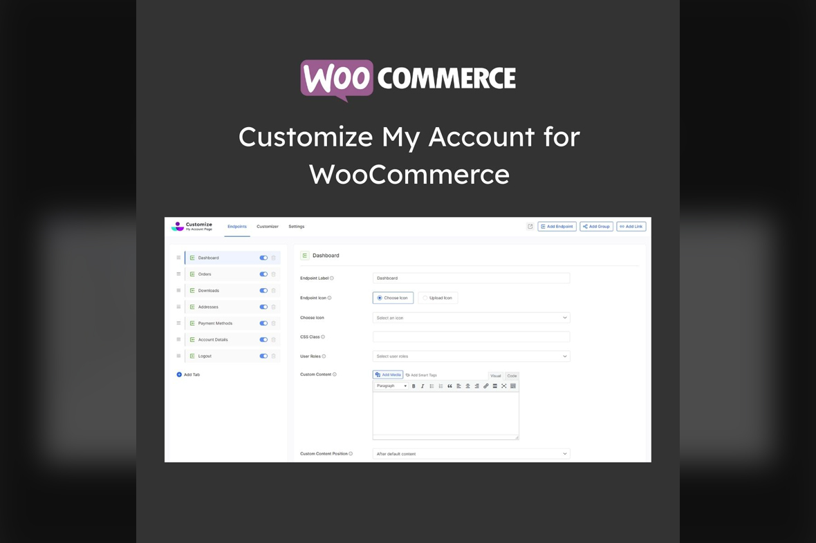 Customize My Account for WooCommerce v2.0.1