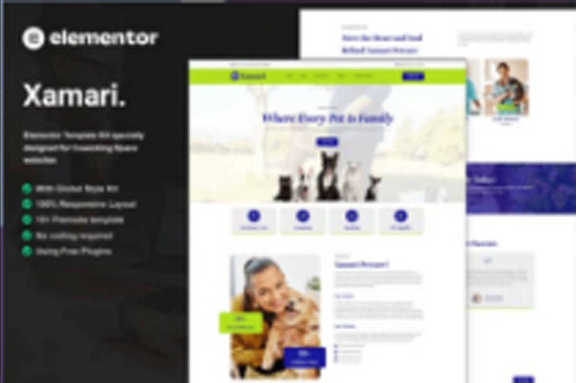 Xamari – Pet Care Services Elementor Template Kit September 10, 2025