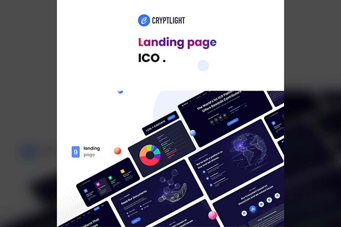 Cryptlight – ICO NFT AI Landing Page WordPress Theme v1.2.3