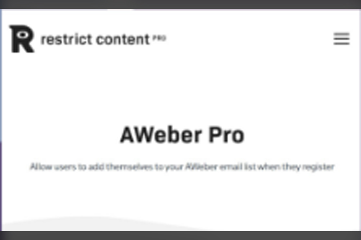 Restrict Content Pro – AWeber Pro v1.1.5