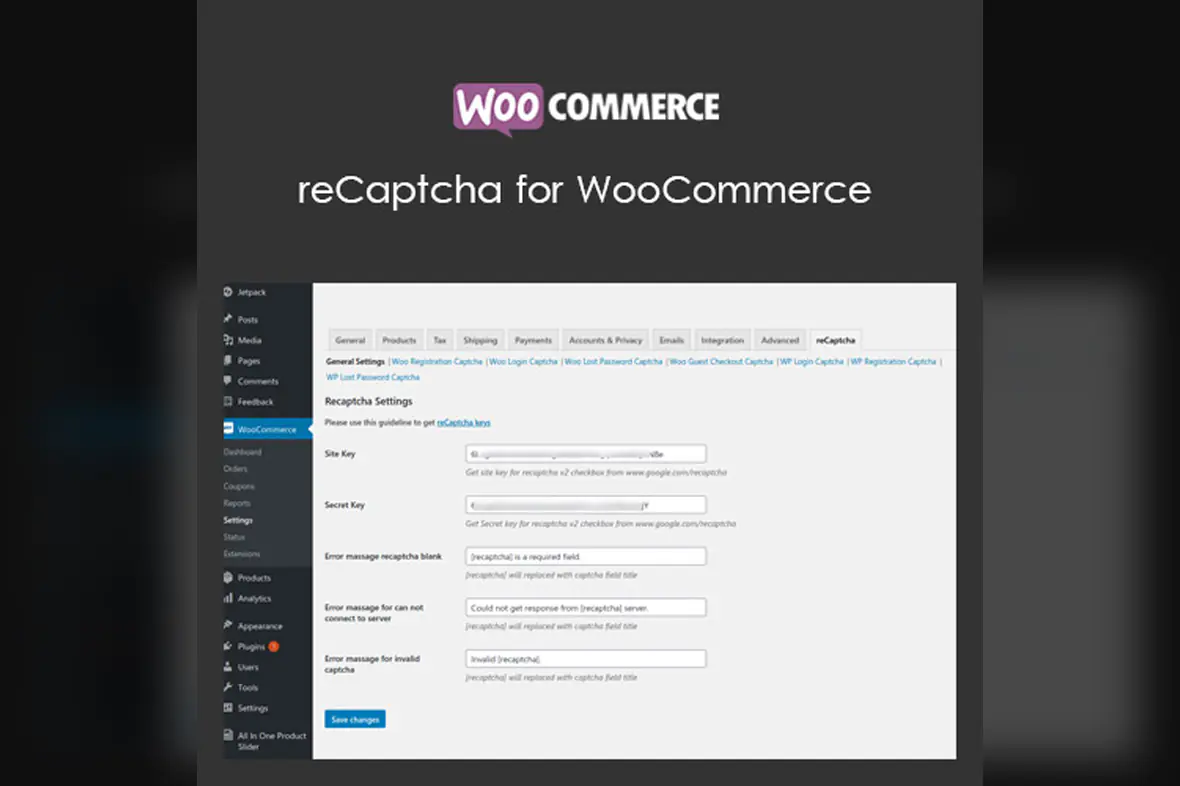 reCaptcha for WooCommerce