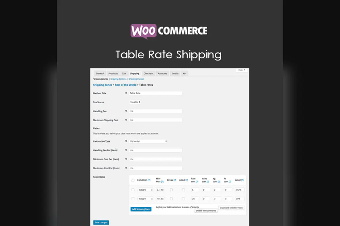 WooCommerce Table Rate Shipping v3.3.3