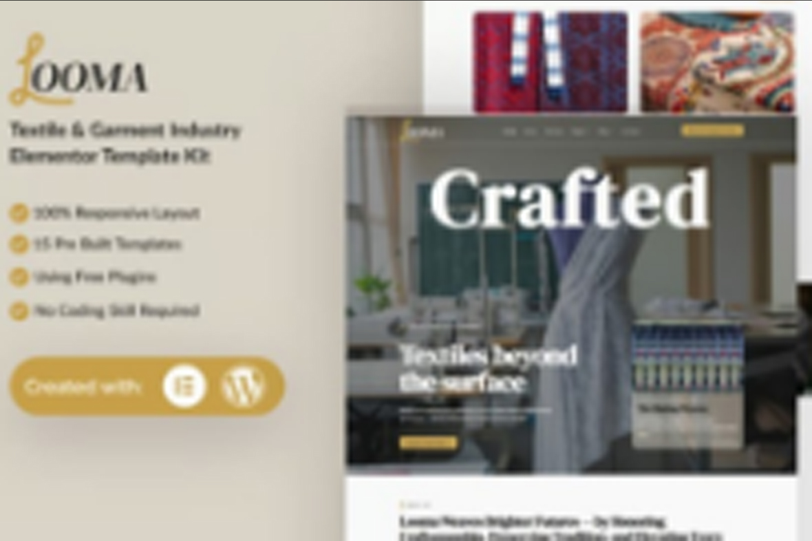 Looma – Textile Garment Industry Elementor Template Kit November 24, 2025