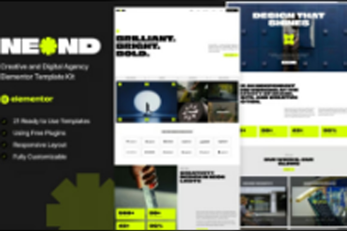 Neond – Creative and Digital Agency Elementor Template Kit October 4, 2025