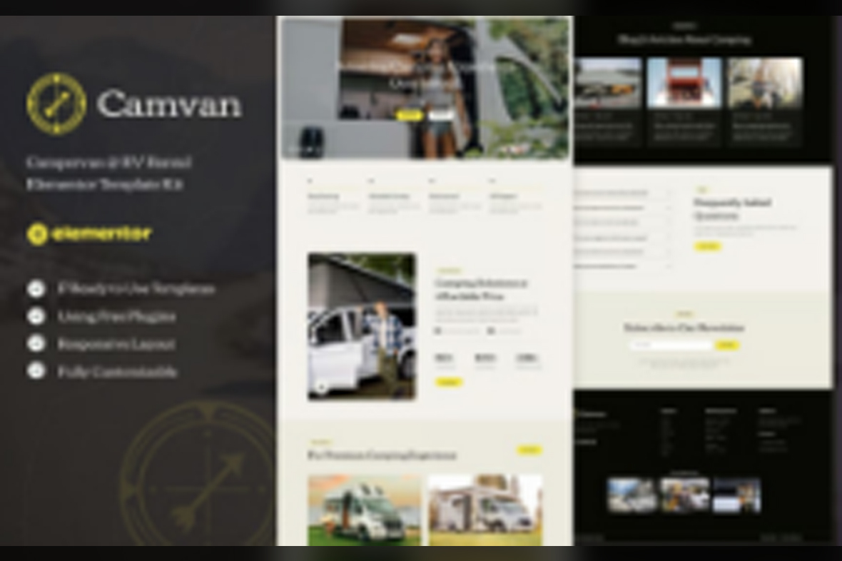 Camvan – Campervan and RV Rental Elementor Template Kit August 20, 2025