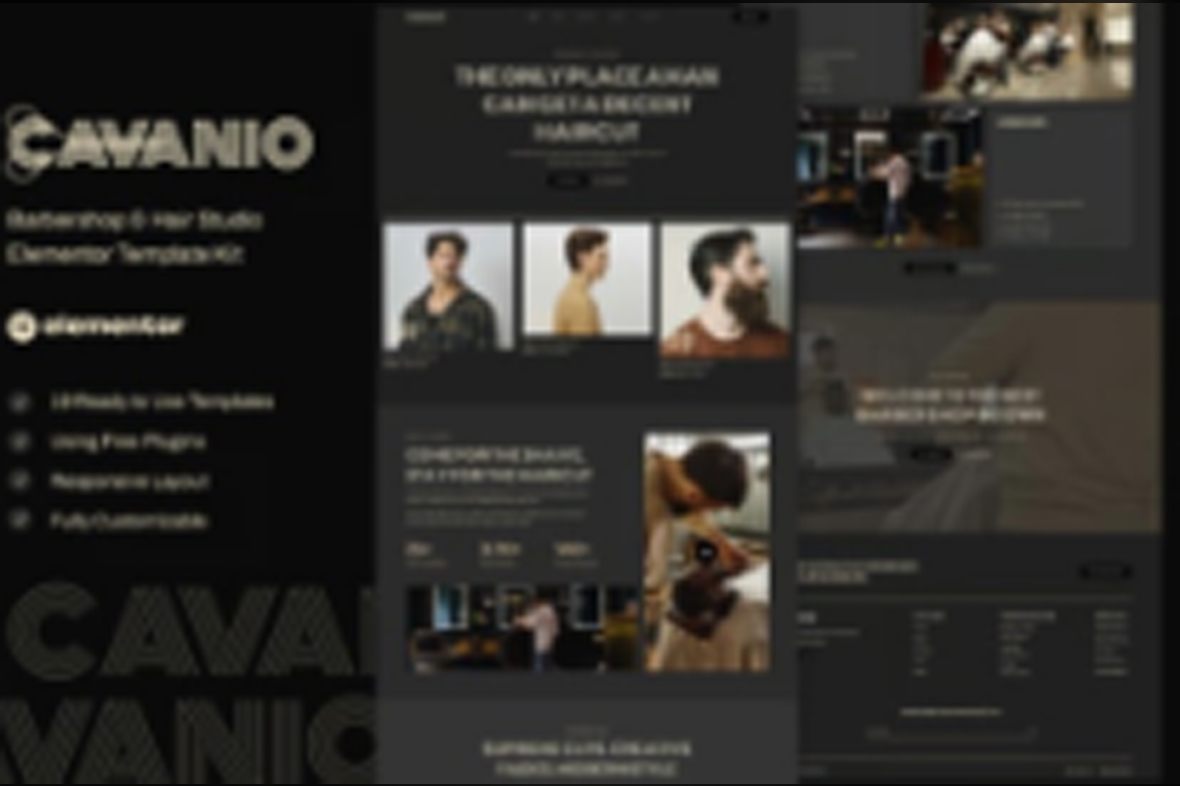 Cavanio – Barbershop and Hair Studio Elementor Template Kit May 26, 2025